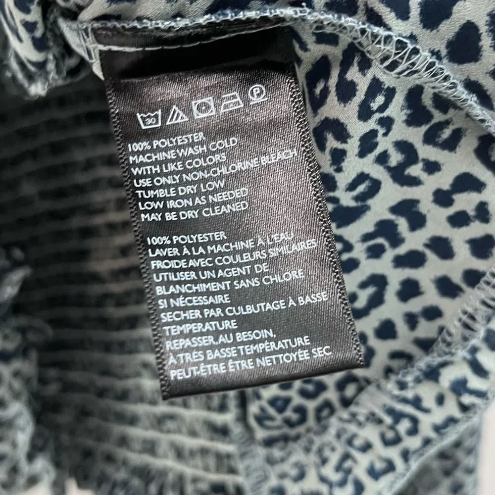 Free People Animal Print Blouse Size Medium